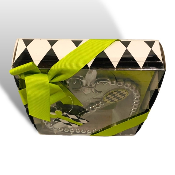 Title: Vintage Mud Pie Metal Plate with diamond checkerboard Spreader. NIB! - Picture 2 of 8